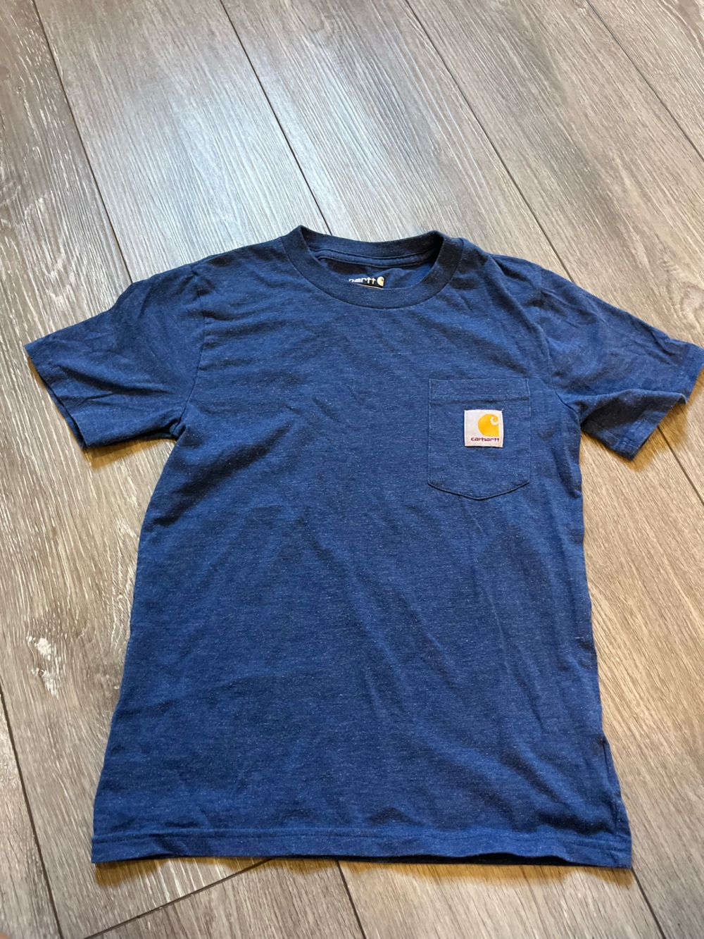 Boys Carhartt Blue Pocket T-Shirt 100% Cotton Size 7